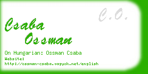 csaba ossman business card